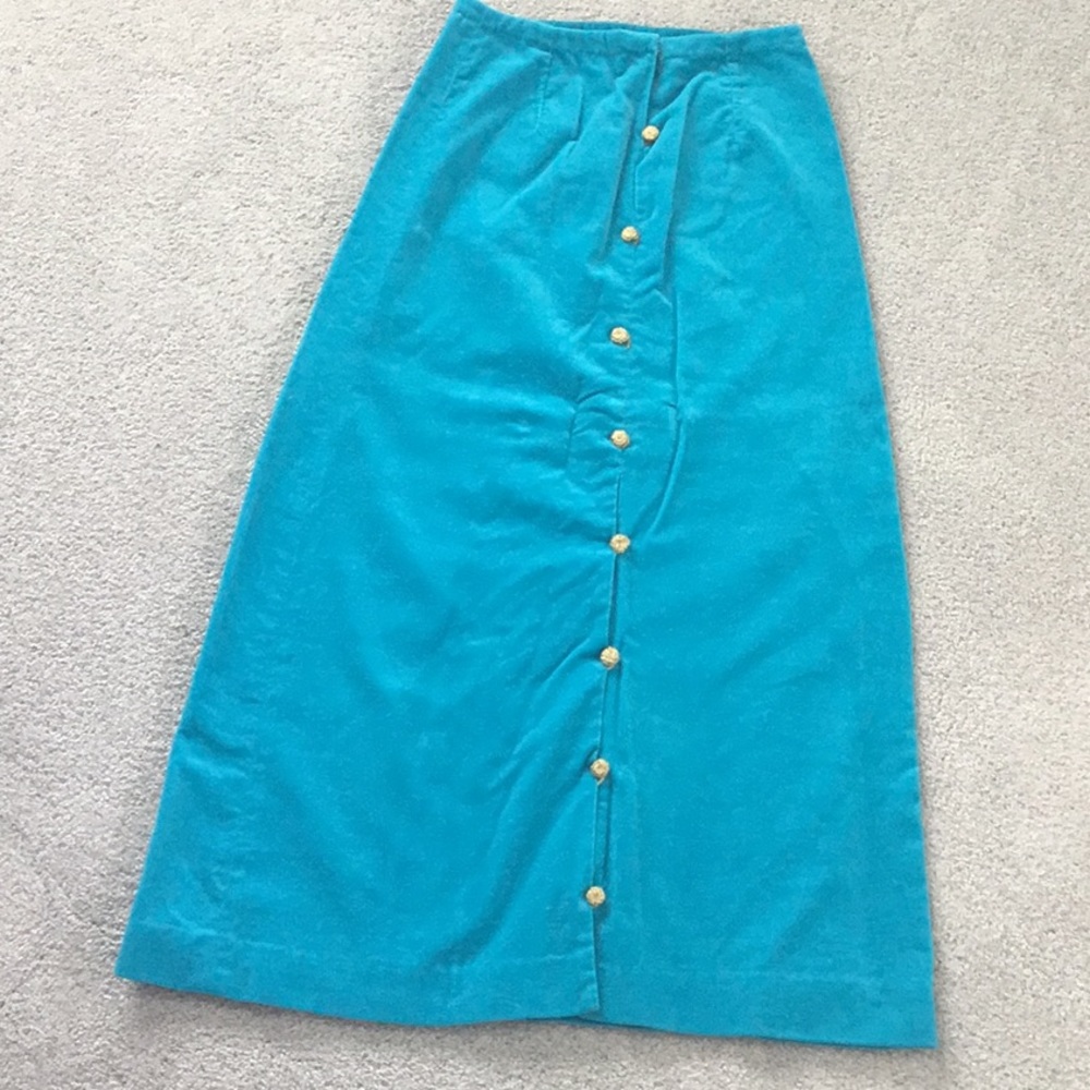 Vintage BLUE VELVET MAXI SKIRT* Size  Small